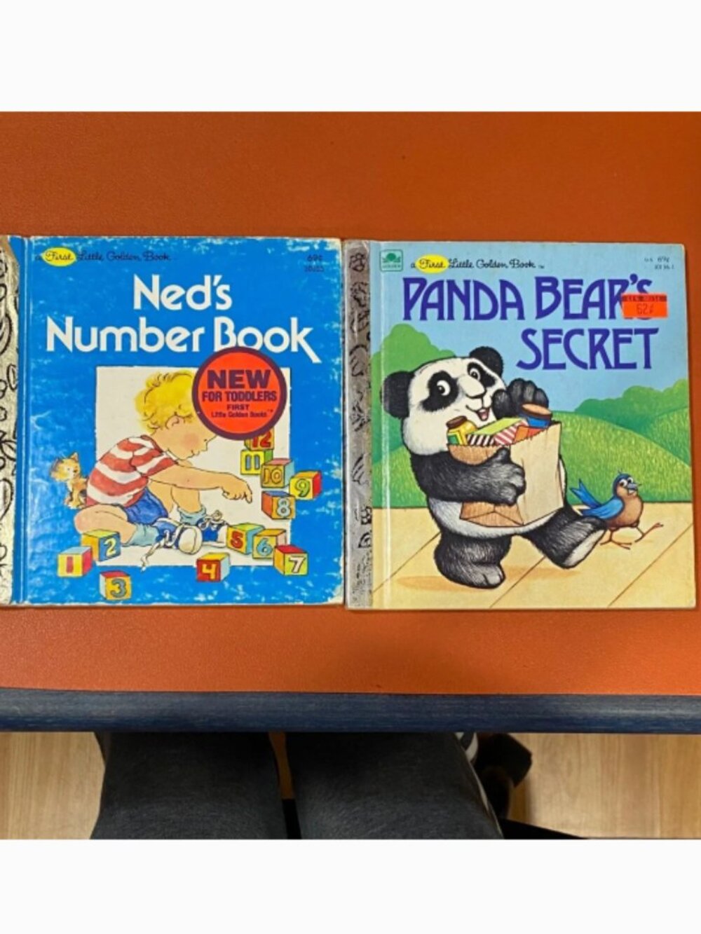 Vintage Little Golden Book Set - Ned's Number Book & Panda Bear's Secret